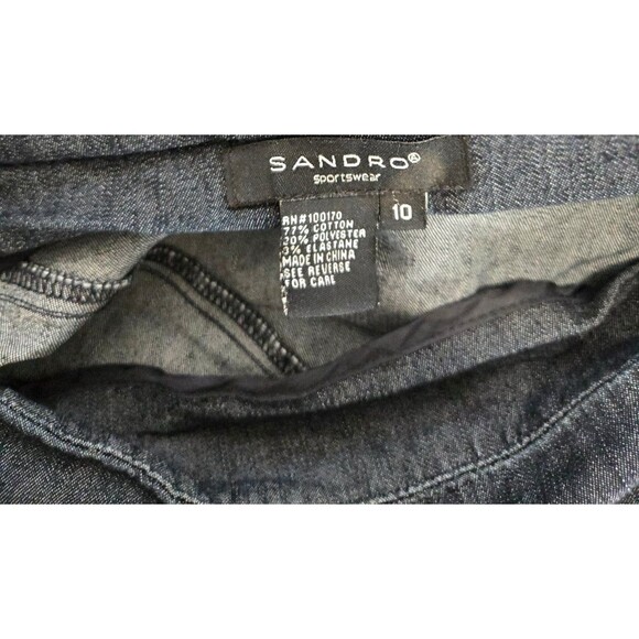 Sandro Sportwear Women’s Size 10 Gray Denim Circle Skirt Side Slit 90s Y2K - Picture 2 of 5